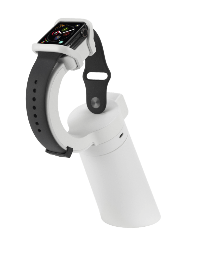 Smartwatch en expositor blanco