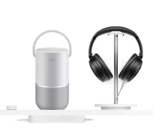Altavoces y auriculares Bose asegurados por Zips