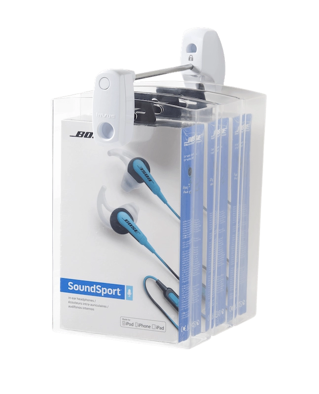 Seguridad para expositores - Seguridad total para auriculares y cascos