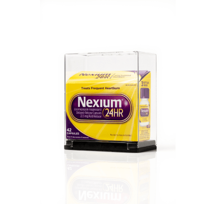 Caja de medicamentos Nexium en una caja de seguridad Sell-Thru