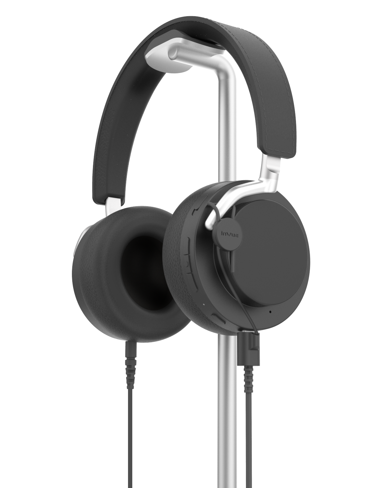 Auriculares en un dispositivo de visualización seguro