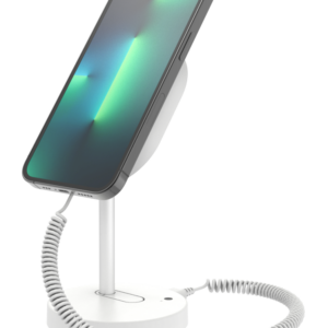 MagStand blanco para dispositivos portátiles con teléfono